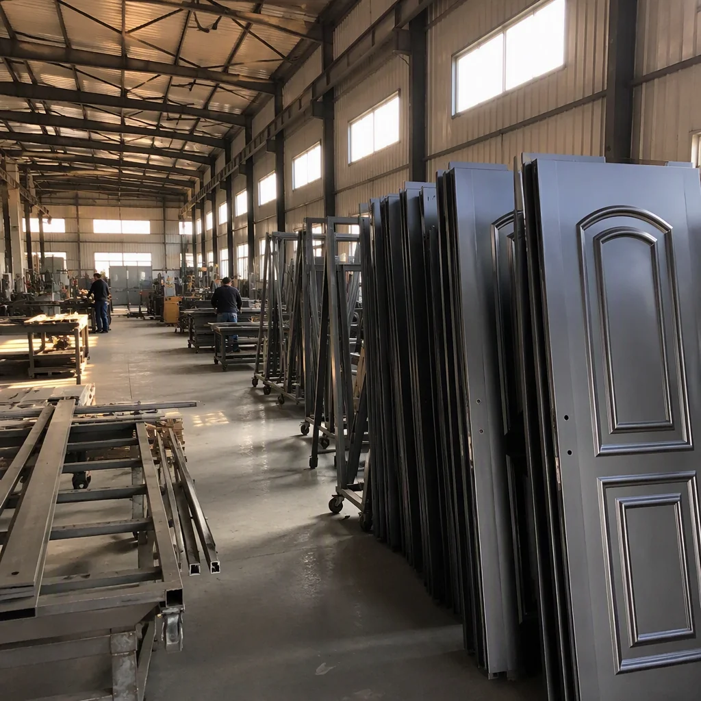 Door OEM assembly bench with fingerprint module fixtures