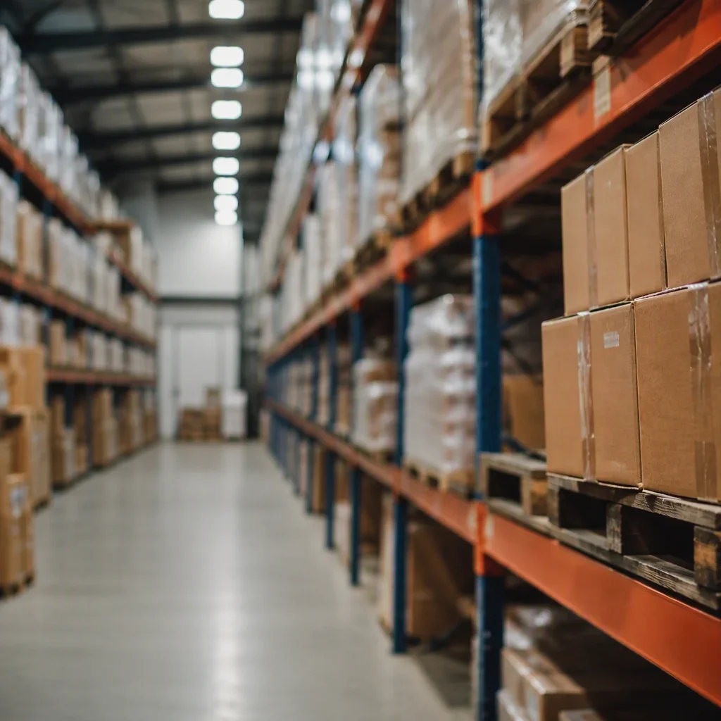 Warehouse operator scanning cartons