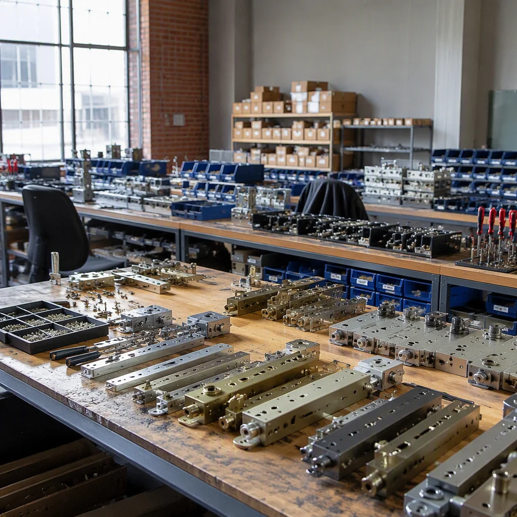 OEM lock assembly line with fingerprint sensor stations