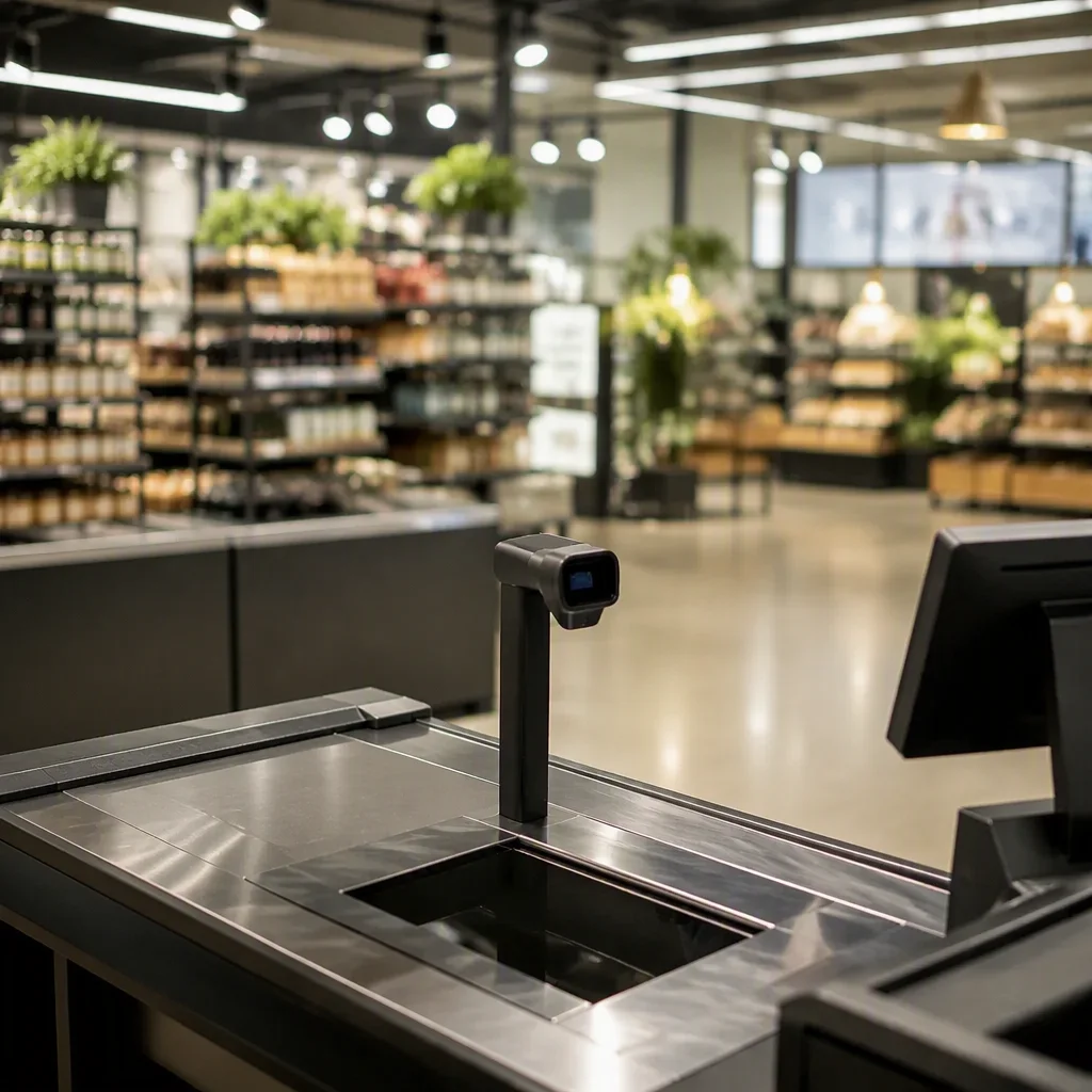Scanning presentation platform at a checkout