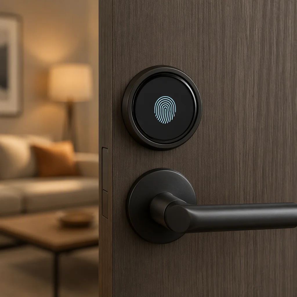 Fingerprint module inside a smart door lock