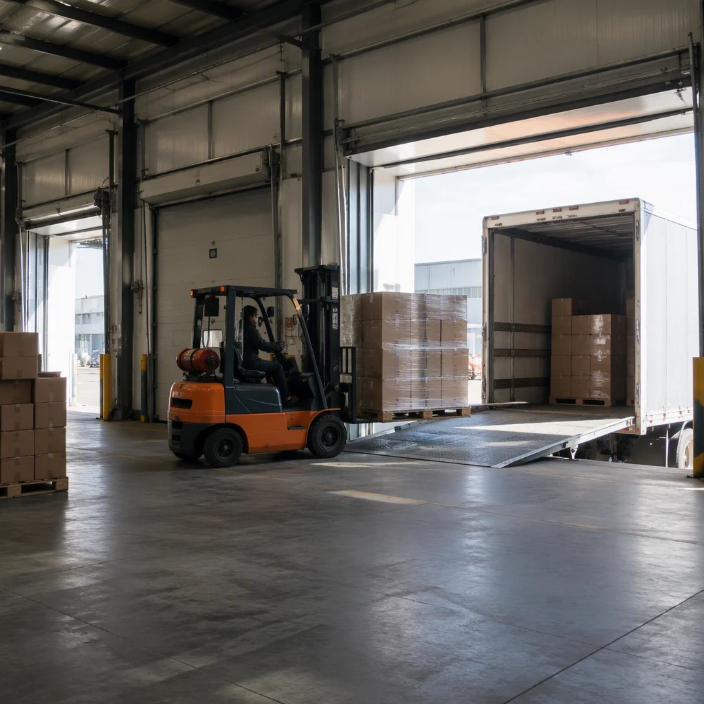 Warehouse operator docking station with fingerprint reader bay